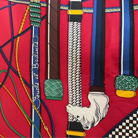 Hermès Fouets Et Badines Silk scarf Foulard. - Picture 13 of 16